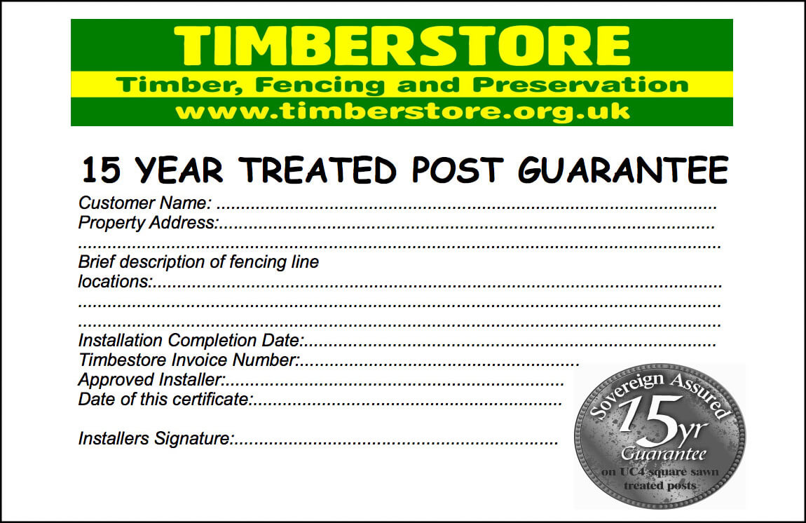 Timberstore 15 year treated post guarantee