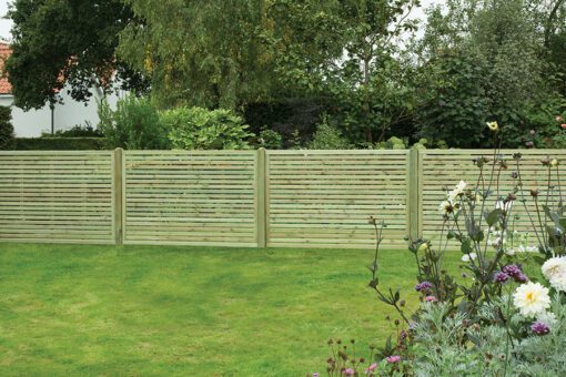 1.2 m slatted fencing panels in garden