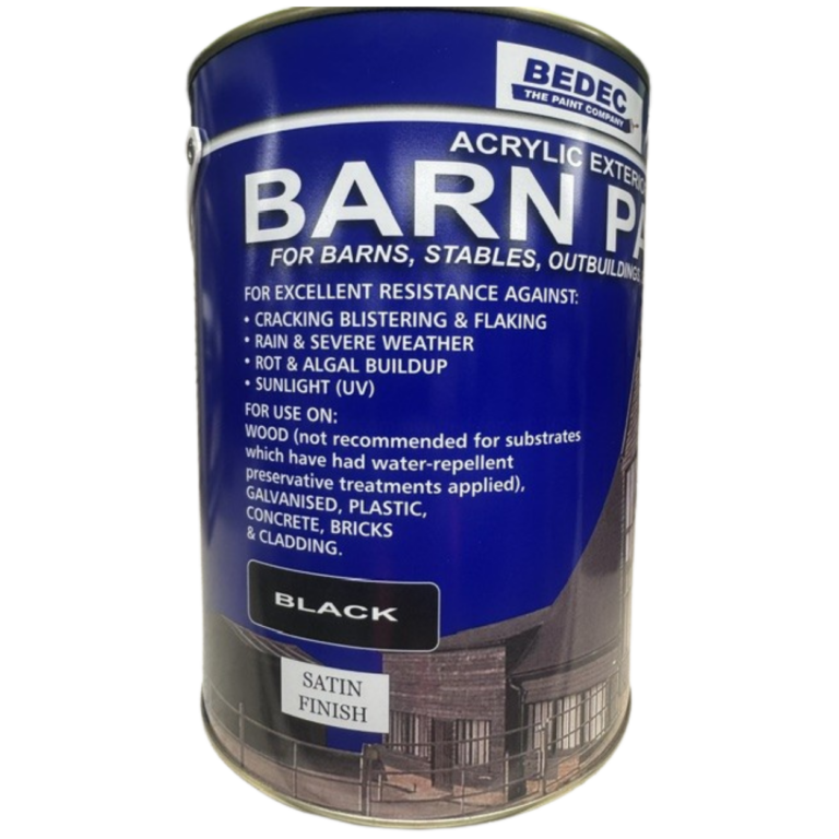 Tin of BEDEC Barn Paint Satin Black
