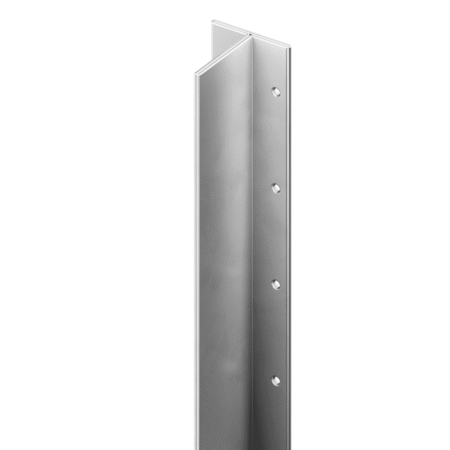 A single galvanised DuraPost sleeper T-post. This heavy-duty metal post features a T-shaped profile with pre-drilled holes, specifically designed for constructing robust retaining walls with wooden sleepers.