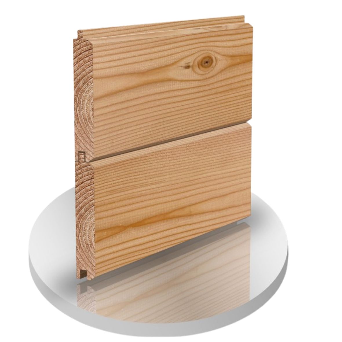 CANADIAN-SIDING-TIMBERSTORE.jpg A product visual for Canadian Siding timber cladding. The 3D render highlights the natural wood grain and the tongue and groove interlocking joint, designed for a seamless and durable finish.