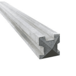 A long 3-way concrete slotted fence post showing a cross-section with three deep channels. Designed for corner or junction fencing, this durable grey post allows for the easy insertion of timber fence panels or gravel boards.