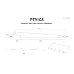 Technical specification for PT91CS cladding. The diagram displays an 18mm x 145mm tapered weatherboard profile with a 125mm horizontal face cover, featuring detailed dimensions for timber installation.