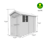4ft Wide Apex Roof Security Shed with Single or Double Doors with Optional Windows - Image 9