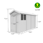 4ft Wide Apex Roof Security Shed with Single or Double Doors with Optional Windows - Image 12