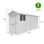 4ft Wide Apex Roof Security Shed with Single or Double Doors with Optional Windows - Image 15