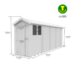 4ft Wide Apex Roof Security Shed with Single or Double Doors with Optional Windows - Image 16