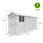 4ft Wide Apex Roof Security Shed with Single or Double Doors with Optional Windows - Image 17