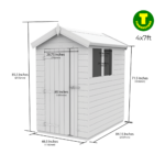 4ft Wide Apex Roof Security Shed with Single or Double Doors with Optional Windows - Image 5