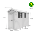 4ft Wide Apex Roof Security Shed with Single or Double Doors with Optional Windows - Image 7