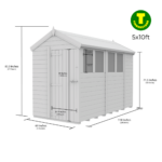 5ft wide Apex Roof Security Shed with Optional Windows - Image 8
