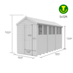 5ft wide Apex Roof Security Shed with Optional Windows - Image 10