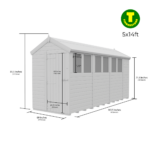 5ft wide Apex Roof Security Shed with Optional Windows - Image 12