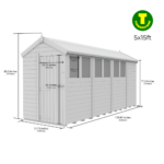 5ft wide Apex Roof Security Shed with Optional Windows - Image 13