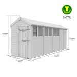 5ft wide Apex Roof Security Shed with Optional Windows - Image 15