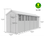 5ft wide Apex Roof Security Shed with Optional Windows - Image 17