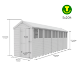 5ft wide Apex Roof Security Shed with Optional Windows - Image 18
