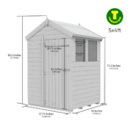 5ft wide Apex Roof Security Shed with Optional Windows - Image 2