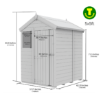 5ft wide Apex Roof Security Shed with Optional Windows - Image 3