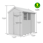 5ft wide Apex Roof Security Shed with Optional Windows - Image 4