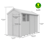 5ft wide Apex Roof Security Shed with Optional Windows - Image 7