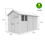 6ft Wide Apex Roof Security Shed with Single or Double Doors with Optional Windows - Image 10