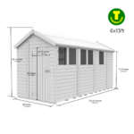 6ft Wide Apex Roof Security Shed with Single or Double Doors with Optional Windows - Image 11