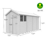 6ft Wide Apex Roof Security Shed with Single or Double Doors with Optional Windows - Image 12