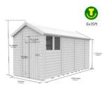 6ft Wide Apex Roof Security Shed with Single or Double Doors with Optional Windows - Image 13