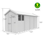 6ft Wide Apex Roof Security Shed with Single or Double Doors with Optional Windows - Image 14