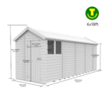 6ft Wide Apex Roof Security Shed with Single or Double Doors with Optional Windows - Image 16