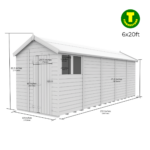 6ft Wide Apex Roof Security Shed with Single or Double Doors with Optional Windows - Image 18
