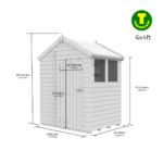 6ft Wide Apex Roof Security Shed with Single or Double Doors with Optional Windows - Image 2