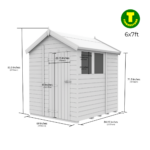 6ft Wide Apex Roof Security Shed with Single or Double Doors with Optional Windows - Image 5