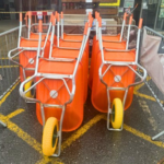 100 Litre Heavy Duty Orange Wheelbarrow with Flatproof Wheel - Image 3