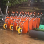 100 Litre Heavy Duty Orange Wheelbarrow with Flatproof Wheel - Image 4